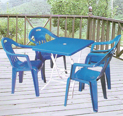 접이식 직사각 의자 탁자 Set